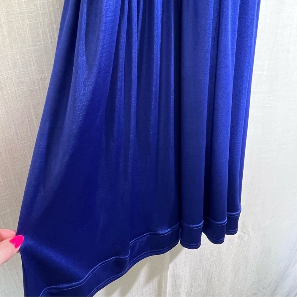 Rocawear NWT Blue Faux Patent Leather Buckle Strap Mini Babydoll Dress Size L - Picture 7 of 15